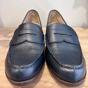 Lands' End Black Leather Penny Loafers